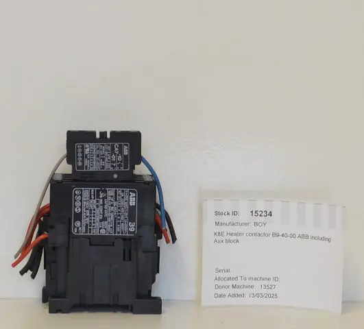 BOY 22M Procan K8E Heater Contactor B9-40-00 ABB Inc Aux Block