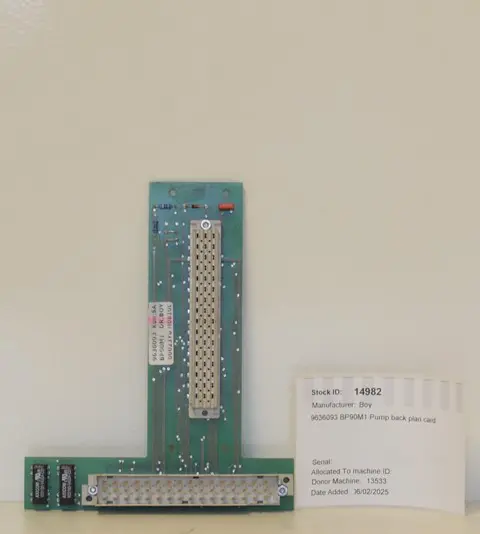 BOY 9636093 BP90M1 Pump back plan card