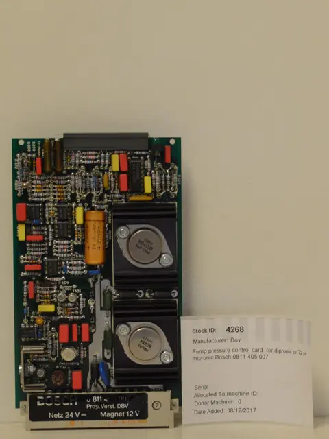 BOY Pump pressure control card  for dipronic or T2 or mipronic Bosch 0811 405 007