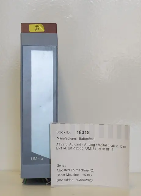 Wittmann Battenfeld A3 card, A5 card - Analog / digital module, ID no. BR174, B&R 2005, UM161, 3UM161.6