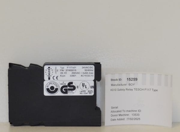 BOY K010 Safety Relay TESCH F117 Type