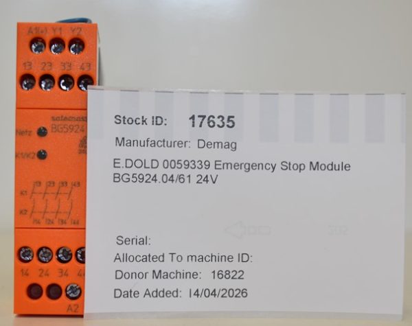 Demag E.DOLD 0059339 Emergency Stop Module BG5924.04/61 24V