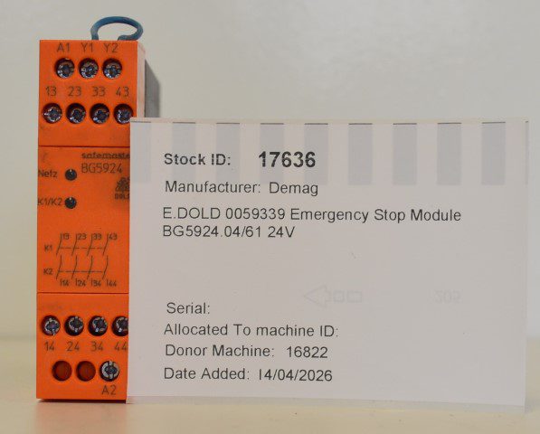 Demag E.DOLD 0059339 Emergency Stop Module BG5924.04/61 24V