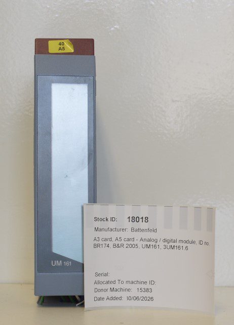 Wittmann Battenfeld A3 card, A5 card – Analog / digital module, ID no. BR174, B&R 2005, UM161, 3UM161.6