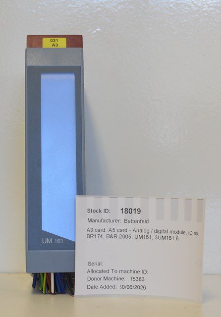 Wittmann Battenfeld A3 card, A5 card – Analog / digital module, ID no. BR174, B&R 2005, UM161, 3UM161.6