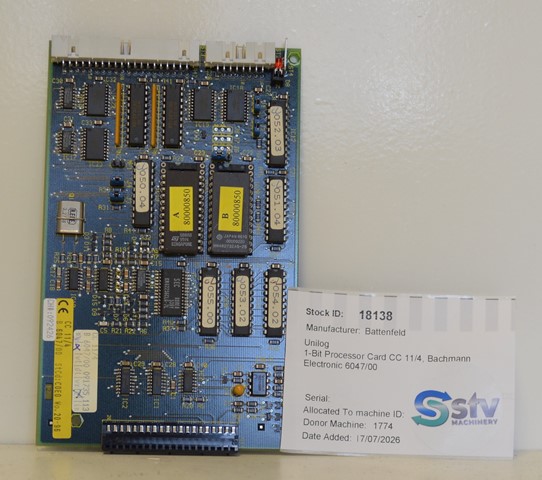 Battenfeld Unilog 1-Bit Processor Card CC 11/4, Bachmann Electronic 6047/00