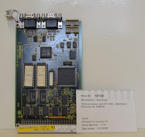 Battenfeld Unilog 16-bit processor card STU 500 L, Bachmann Electronic No. 6448/02