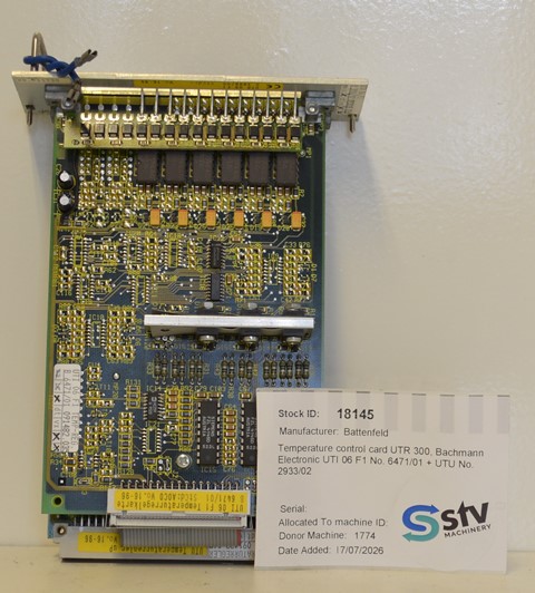 Battenfeld Temperature Control Card UTR 300 Bachmann Electronic UTI 06 F1 647/01 + UTU No. 2933/02